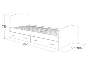 Кровать-6 одинарная с 2-мя ящиками 800*2000 ясень анкор в Варне - varna.magazinmebel.ru | фото - изображение 2