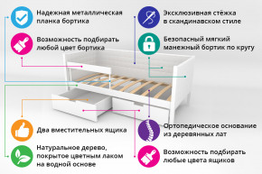 Кровать-тахта Svogen мягкая с ящиками и бортиком с фото белый/барашки в Варне - varna.magazinmebel.ru | фото - изображение 2